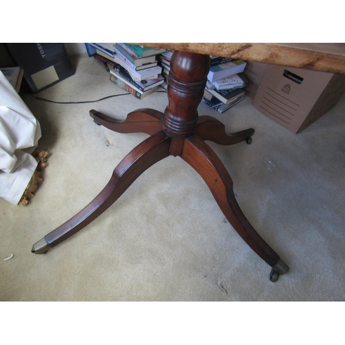 738 - Regency Mahogany Supper Table Rectangular Form Hipped Form Quatrefoil Base Approximately 4ft 6 Inche... 