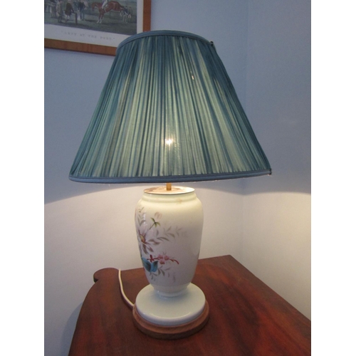 742 - Antique Table Lamp Complete with Shade Electrified Working Order Approximately 22 Inches High