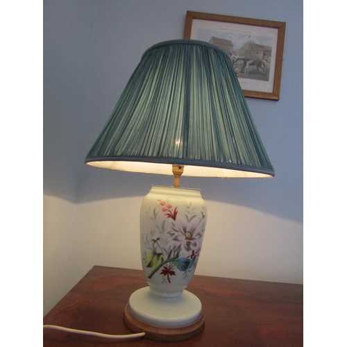 742 - Antique Table Lamp Complete with Shade Electrified Working Order Approximately 22 Inches High