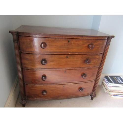 743 - Regency Chest of Four Long Drawers Well Carved Approximately 50 Inches Wide x 48 Inches High