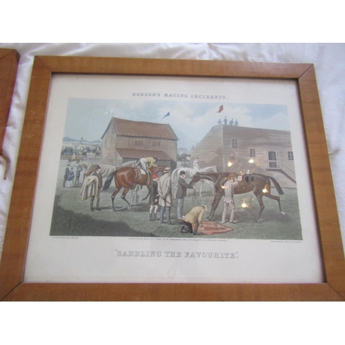 745 - Three Antique Sporting Prints Including Steeplechase Scene Largest Approximately 18 Inches High x 20... 