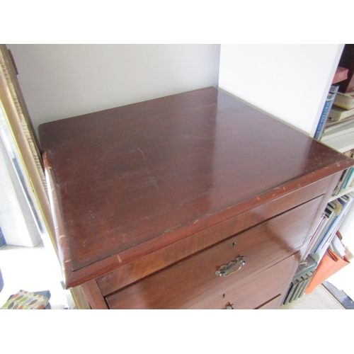 750 - Antique Mahogany Pier Chest Four Drawer Approximately 18 Inches Wide x 48 Inches High