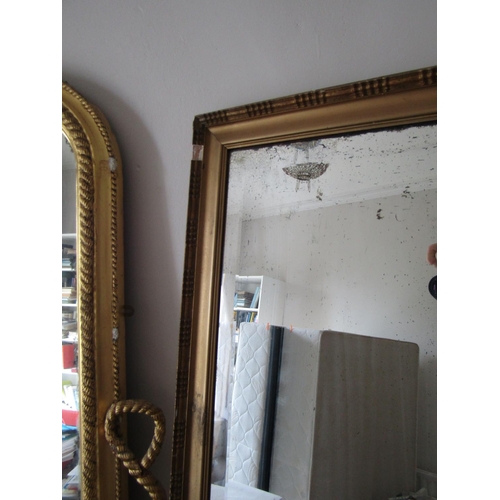 752 - Gilt Decorated Rectangular Form Cheval Mirror Free Standing Vintage or Older Approximately 5ft 9 Inc... 