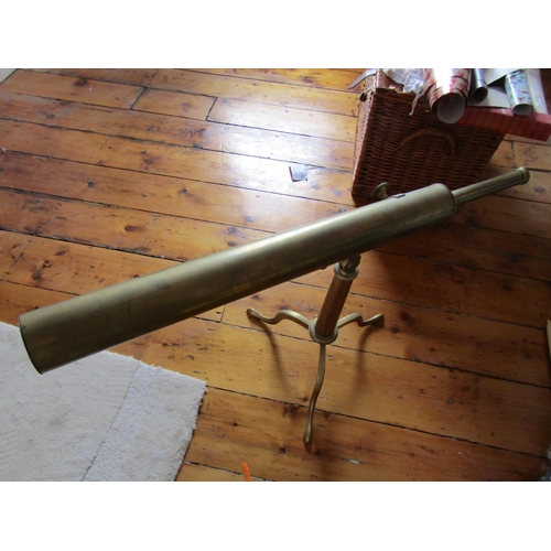 755 - Antique Telescope on Stand Brass Bound