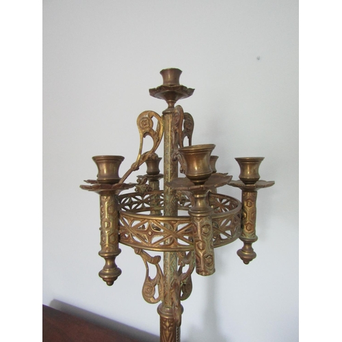 756 - Ecclesiastical Candelabra Gothic Form Antique Approximately 20 Inches High