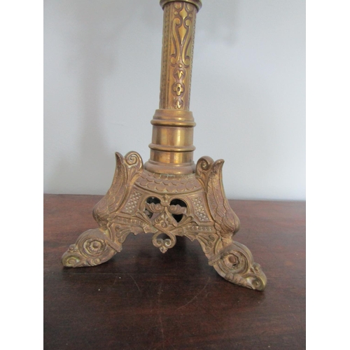 756 - Ecclesiastical Candelabra Gothic Form Antique Approximately 20 Inches High