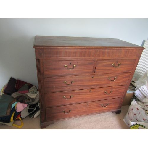 757 - Early Victorian Mahogany Chest of Two Short and Three Long Drawers Approximately 50 Inches Wide x 48... 