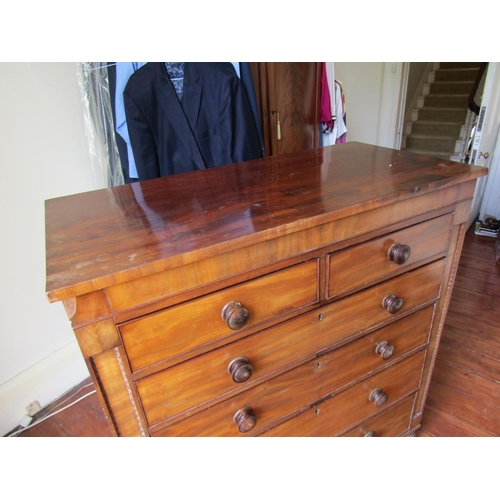 759 - William IV Chest of Two Short and Four Long Drawers Well Detailed Throughout Carved Supports Approxi... 