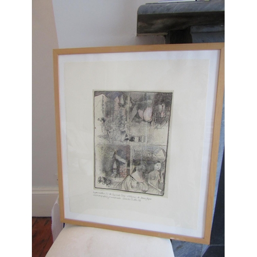 760 - Charlie Cullen Signed Engraving Episode from Ulysses by James Joyce Artist Proof Etching and Mixed M... 