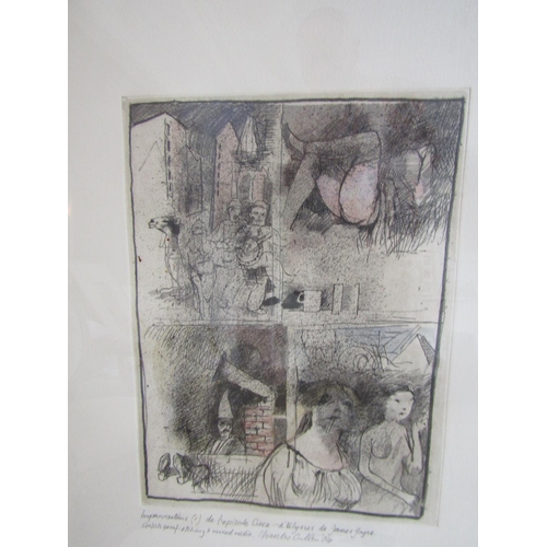 760 - Charlie Cullen Signed Engraving Episode from Ulysses by James Joyce Artist Proof Etching and Mixed M... 