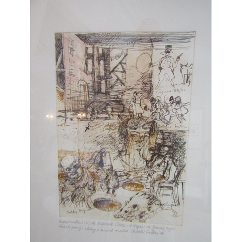 761 - Charlie Cullen Scene from Ulysses by James Joyce Artist Proof Engraving and Mixed Media Signed and D... 