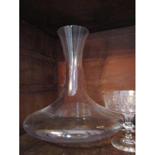 763 - Two Crystal Wine Decanters Each Approximately 11 Inches High