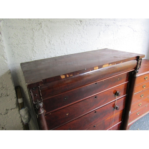 777 - Large Figured Mahogany William IV Chest of Drawers Approximately 5ft 6 Inches High x 50 Inches Wide