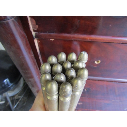 779 - Fifteen Victorian Cast Brass Stair Rods with Matching Eyes Each Rod Approximately 4ft 4 Inches Wide