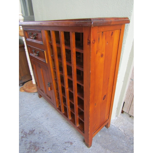 783 - Twin Drawer Side Chest with Wine Bottle Rack and Cupboard Base Approximately 40 Inches Wide x 42 Inc... 