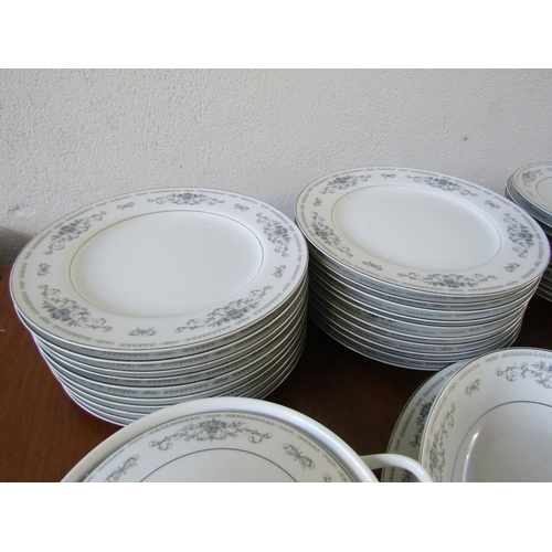 794 - Diane Fine Porcelain China Part Dinner Service Including Green Serving Dishes, etc Quantity as Photo... 