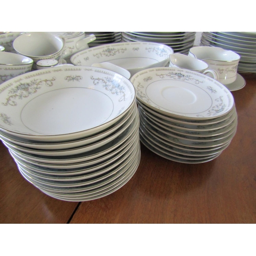 794 - Diane Fine Porcelain China Part Dinner Service Including Green Serving Dishes, etc Quantity as Photo... 