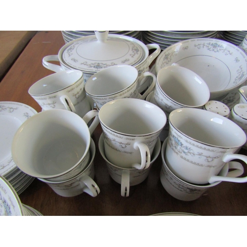 794 - Diane Fine Porcelain China Part Dinner Service Including Green Serving Dishes, etc Quantity as Photo... 