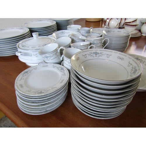 794 - Diane Fine Porcelain China Part Dinner Service Including Green Serving Dishes, etc Quantity as Photo... 