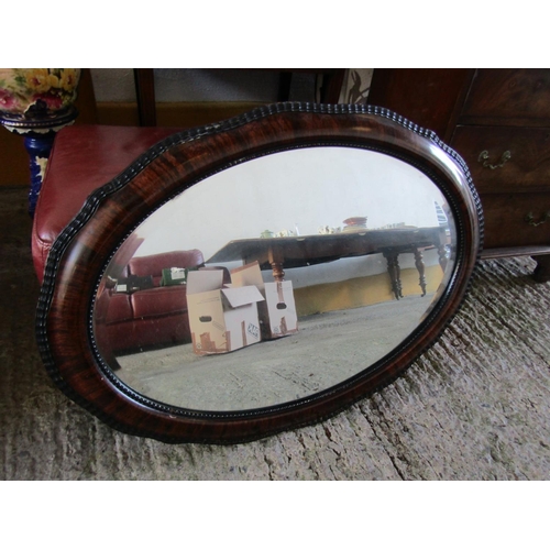 801 - Edwardian Oval Form Mirror Approximately 32 Inches Wide