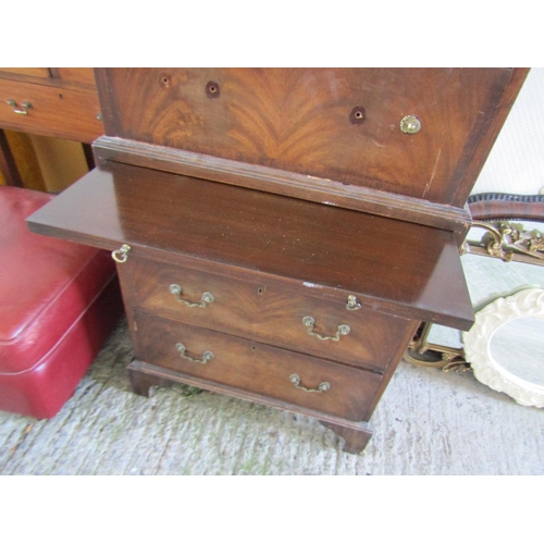 804 - Mahogany Tall Chest of Two Short and Five Long Drawers with Pull-out Writing Slide Approximately 30 ... 