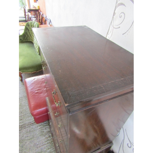 804 - Mahogany Tall Chest of Two Short and Five Long Drawers with Pull-out Writing Slide Approximately 30 ... 