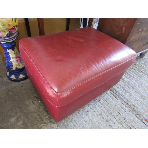 805 - Burgundy Leather Designer Footstool Rectangular Form Approximately 2ft Wide x 20 Inches High Matches... 