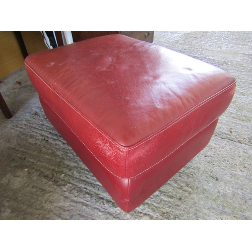 805 - Burgundy Leather Designer Footstool Rectangular Form Approximately 2ft Wide x 20 Inches High Matches... 