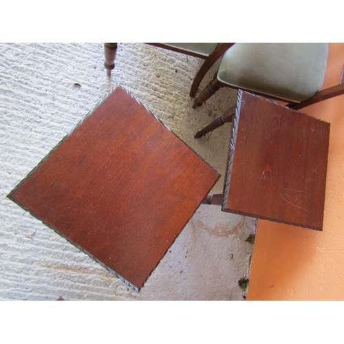 812 - Pair of Mahogany Square Form Occasional Tables or Lamp Tables Each Approximately 14 Inches Square