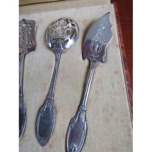 814 - Silver Four Part Presentation Table Set Including Sugar Caster Fish Fork Serving Spoon and Fish Knif... 