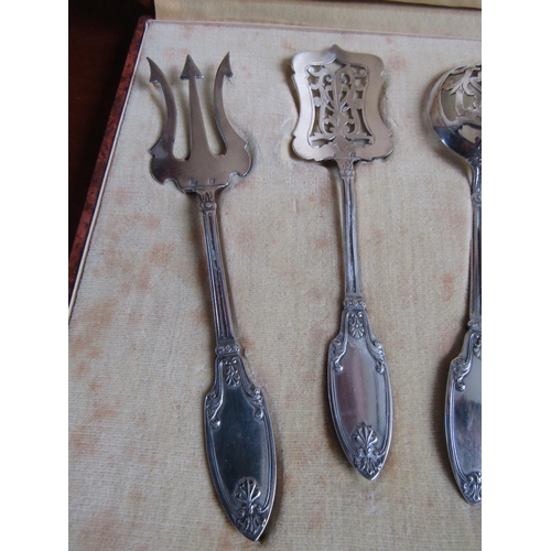 814 - Silver Four Part Presentation Table Set Including Sugar Caster Fish Fork Serving Spoon and Fish Knif... 