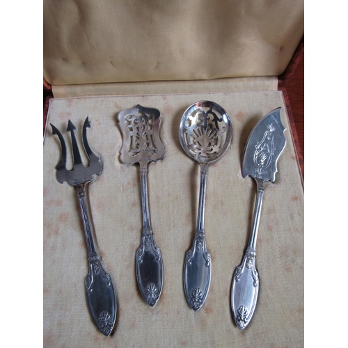 814 - Silver Four Part Presentation Table Set Including Sugar Caster Fish Fork Serving Spoon and Fish Knif... 