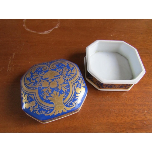 815 - Patek Philippe Fine Porcelain Box Depicting Watch Gilded Decoration Approximately 4 Inches Square Go... 