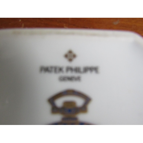 815 - Patek Philippe Fine Porcelain Box Depicting Watch Gilded Decoration Approximately 4 Inches Square Go... 