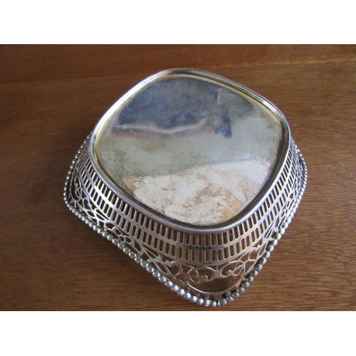 817 - Silver Bon Bon Dish Approximately Antique Approximately 4 Inches Square