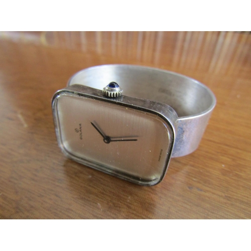 820 - Golana Swiss Made Silver Cased Wristwatch with Original Silver Cuff Form Bracelet