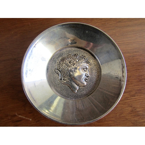 821 - Silver Circular Form Table or Desk Dish Central Decoration Approximately 8cm Diameter