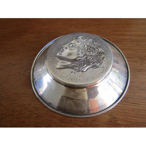 821 - Silver Circular Form Table or Desk Dish Central Decoration Approximately 8cm Diameter