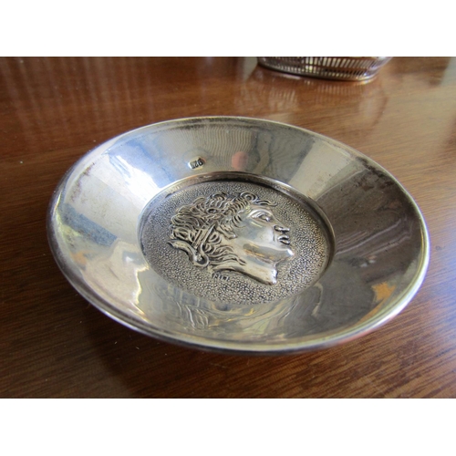 821 - Silver Circular Form Table or Desk Dish Central Decoration Approximately 8cm Diameter