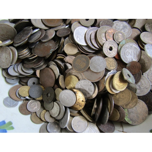 825 - Large Collection of Various of Continental Coins Contained Within 18th Century Delph Bowl Quantity a... 