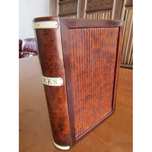 826 - Cigar Humidor with Retractable Drawers Walnut Cased Antique Approximately 11 Inches High x 10 Inches... 