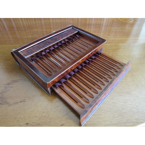 826 - Cigar Humidor with Retractable Drawers Walnut Cased Antique Approximately 11 Inches High x 10 Inches... 