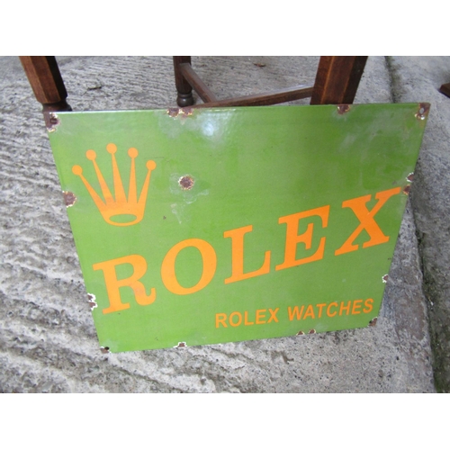 828 - Rolex Enamel Jewellery Shop Advertising Sign Approximately 11 Inches Wide x 9 Inches High