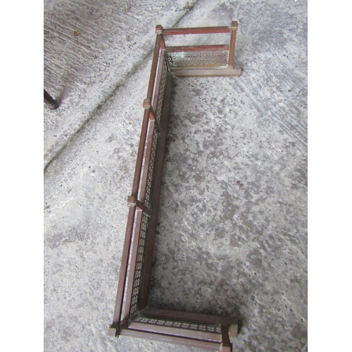 829 - Victorian Cast Brass and Copper Rail Form Fire Finder Approximately 4ft Wide x 14 Inches High