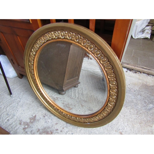 830 - Circular Form Gilded Wall Mirror Approximately 28 Inches Diameter