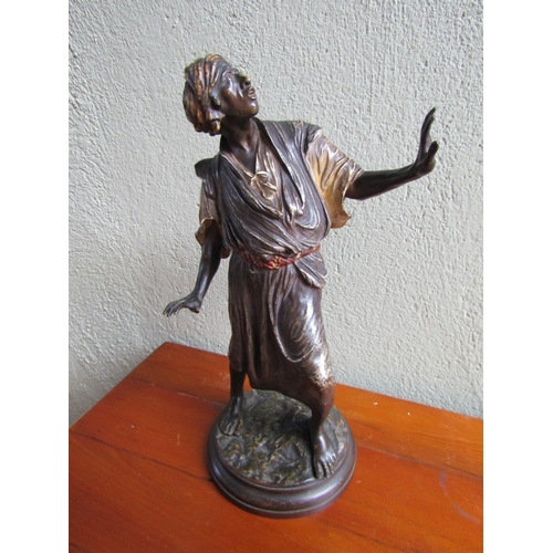 834 - Antique Austrian Cold Plated Bronze of Arab Figure Approximately 11 Inches High