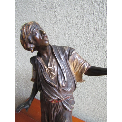 834 - Antique Austrian Cold Plated Bronze of Arab Figure Approximately 11 Inches High