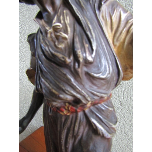 834 - Antique Austrian Cold Plated Bronze of Arab Figure Approximately 11 Inches High