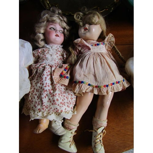 843 - Three German Dolls Antique Tallest Approximately 18 Inches High