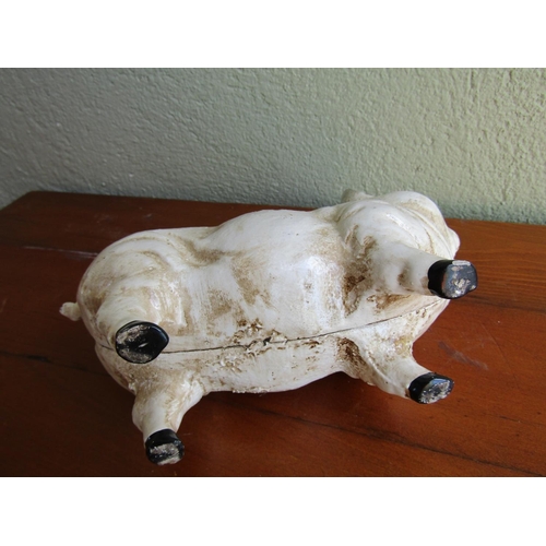 846 - Cast Iron Pig Figure with Tongue and Tail Wagging Mechanism